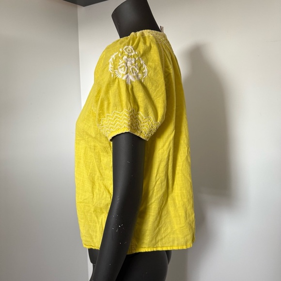 ☁️ J.Crew Embroidered Cotton Peasant Blouse – Size M - Picture 2 of 6